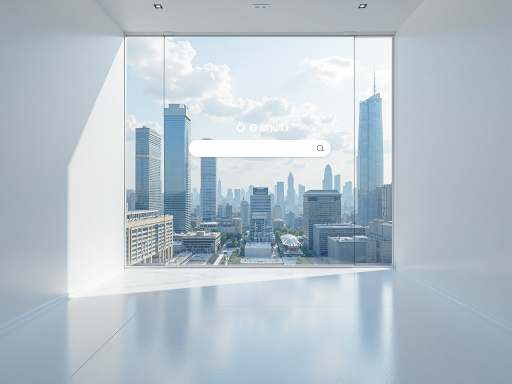 未来城市研究与顶层设计场景,现代化建筑群,高科技设备,蓝天白云背景